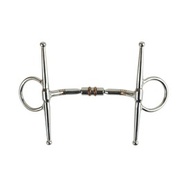 AK Full Cheek Rotary Double Copper Roller Snaffle Horsebit Riding Bit AKRS-2612 (Silber, 5.75'')