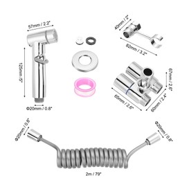 sourcing map Handheld Toilet Bidet Sprayer for Toilet, Bidet Attachment Bidet Toilet Sprayer Head Adjustable Water Pressure Control Hand Sprayer Kit for Bathroom Toilet