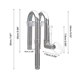 MiOYOOW Aquarium Inflow & Outflow Pipes with Surface Skimmer, Stainless Steel Lily Pipes for 12mm/16mm Tubes Freshwater Seawater Fish Tank Plant Tank