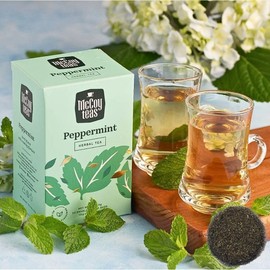 McCoy Teas Peppermint Tea Individually Wrapped Collection Herbal Tea with Premium Tea from Sri Lanka, 20 Enveloped Double Chamber Tea Bags (Pack of 01)