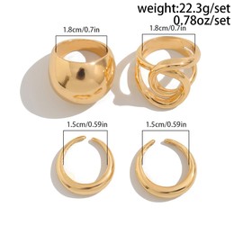 Chunky Rings for Women Silver Stacking Rings Gold Rings Set Trendy Knuckle Rings (Gold 4)