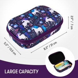 ZIPIT Unicorn Pencil Box for Girls | Pencil Case for School | Organizer Pencil Bag | Large Capacity Pencil Pouch