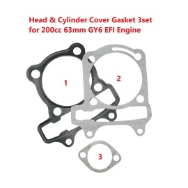 RedCap Head & Cylinder Timing Cover Gasket Set for GY6 150cc 200cc 63mm EFI Engine ATV