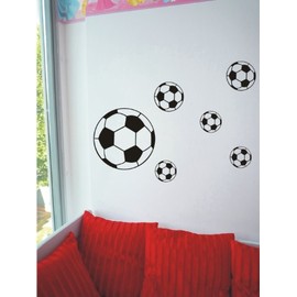 Aufkleber2009 12 Fußbälle kleine Kollektion - Schwarz