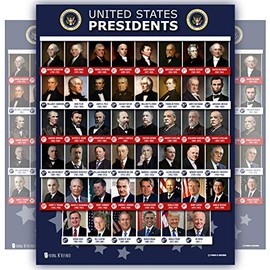 2021 all Presidents of the united states Of America poster COLOR PHOTOS chart LAMINATED Classroom school decoration learning history usa 15x20