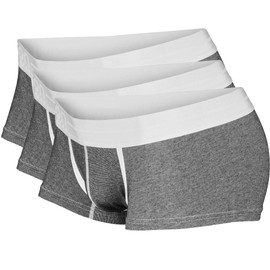 Icon Basewear Low-Rise Boxer Brief Underwear Trunks, Mens, Three-Pack (Charcoal Gray, Medium)
