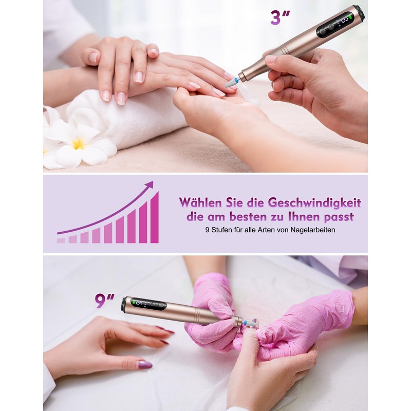 Fofile Electric Nail Cutter Set with LCD Display for Gel
