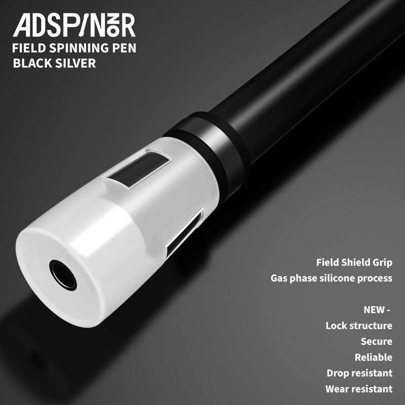 Spinning Pen - Gradient Field Black-Silver, Rolling Finger Rotating Pen