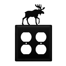 Village Wrought Iron Moose Double Outlet Cover