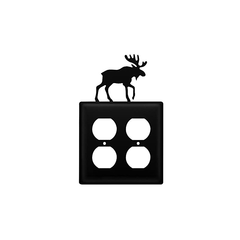 Village Wrought Iron Moose Double Outlet Cover