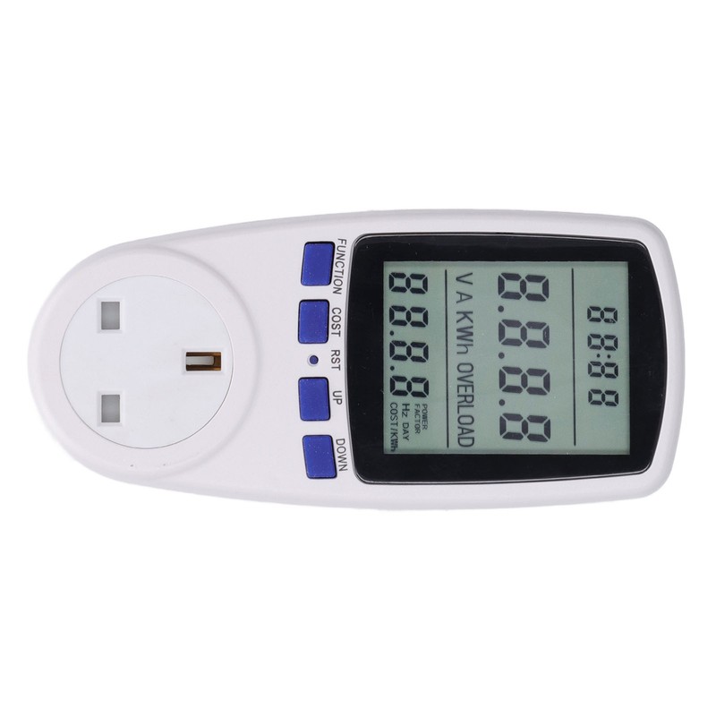 Power Meter Plug with Battery LCD 7 Display Modes Electricity