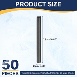 uxcell 50Pcs 2mm x 22mm Dowel Pins, 304 Stainless Steel Cylindrical Shelf Support Pegs Chamfered End Pin Rod Fasten Elements Metal Shelf Pegs, Black