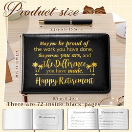 Ctosree Retirement Guest Book with Signature Pen Retirement Party Supplies Retirement Party Decorations Retirement Gifts for Women Men Office Colleague Advice and Wishes Book for Retirement (Elegant)
