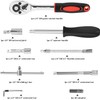 hmevsafinect 1/4 Inch Drive Socket Ratchet Wrench Set, 45 Pieces