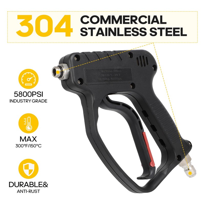 OCPTY 5000 PSI Flex Pressure Washer Gun 12 GPM with