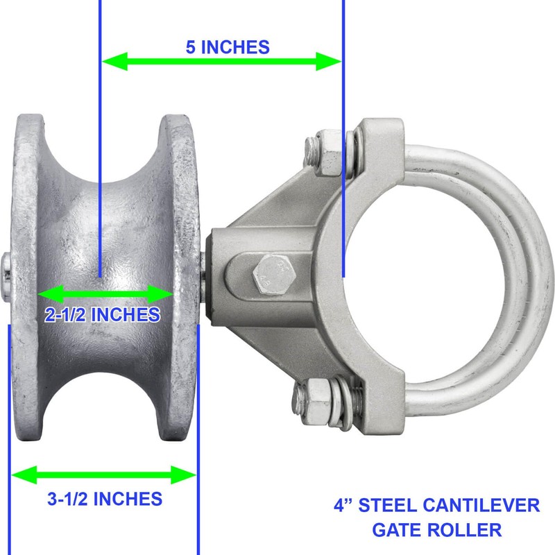 Jake Sales Cantilevered Gate Rollers, Slide Gate Roller Hardware, for