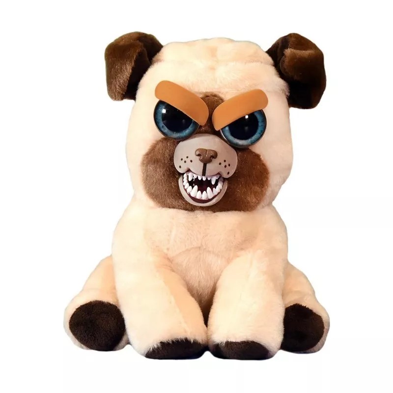 Feisty Pets Manny Macho Stuffed Dog Plush Animal 8.5” Pug