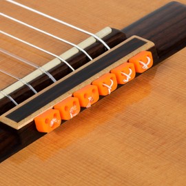 Classical Flamenco Acoustic Guitar Beads in Gloss Orange for Nylon Strings by Alba Guitar Beads