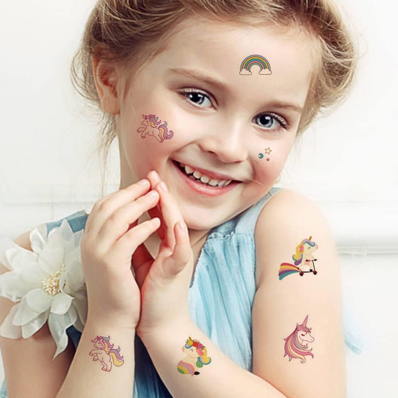 10 Sheets Unicorn Temporary Tattoo Set, Temporary Tattoos, for Birthday