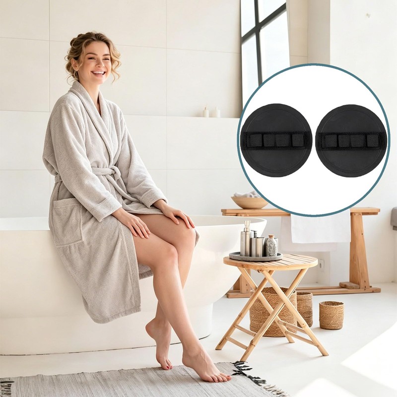 2 Pack No-Pain Exfoliating Pads, Dual Texture Elastic Loop Body