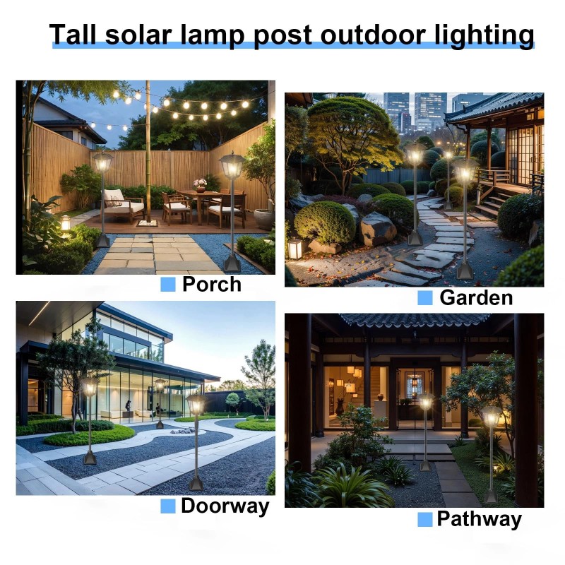 Agotd Solar Lamp Post Lights Outdoor Waterproof, 70" Tall Solar