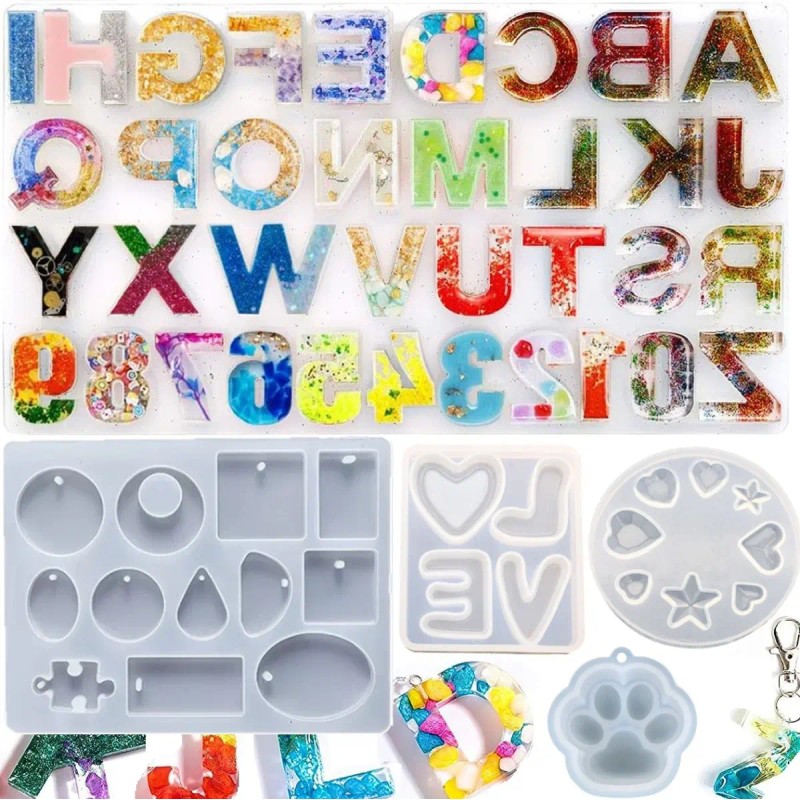 Alfabeto De Moldes De Silicona Resina Diy Pata De Gato