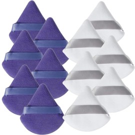 UNIVERSOENLÍNEA.COM | Set 12 Esponjas Puffs Blender Polvo Triángulo Maquillaje Esponja de maquillaje facial para maquillaje facial, suave, para polvo suelto, seco y húmedo, herramienta cosmética de doble usoo (PAQ 4)