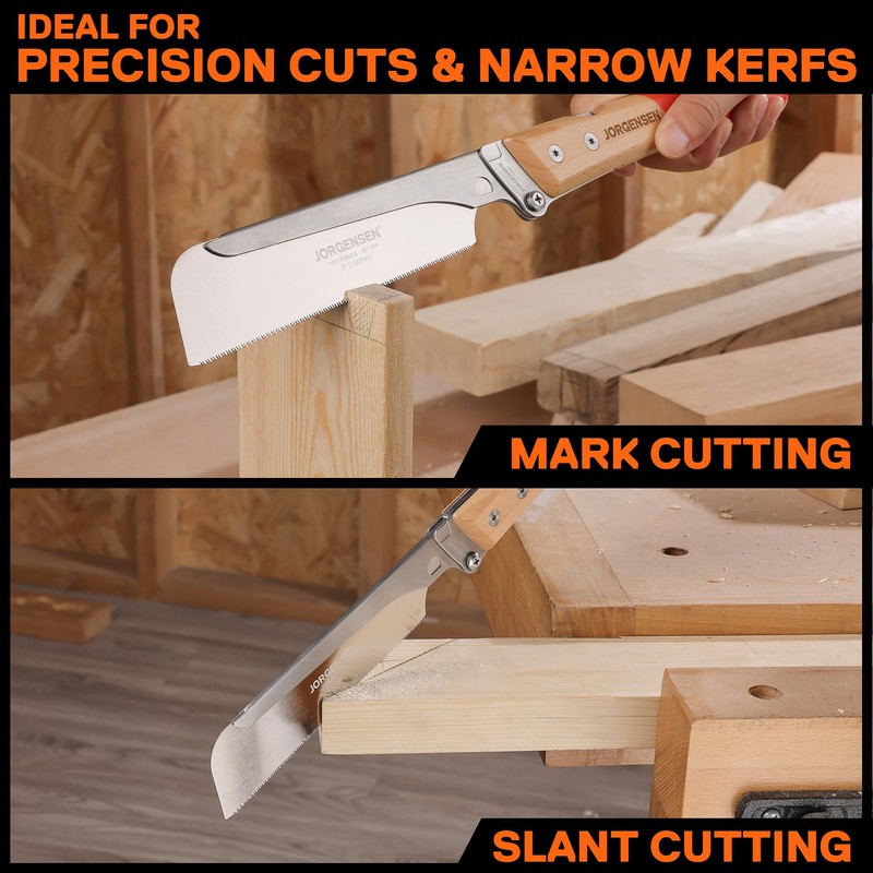 JORGENSEN Japanese Pull Saw, 6 Inch Pro Folding Dovetail Saw