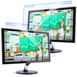 VINTEZ iMac 27" and 31.5-32 Inch 16:9/16:10 Blue Light Blocking Screen Protector Panel Anti-UV Eye Protection Filter for Widescreen Laptop and Monitor Frame Hanging Type - Blue Light Filter Bundle