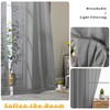 Gwine Charcoal Grey Sheer Kitchen Curtains 36 Inch Length, Light