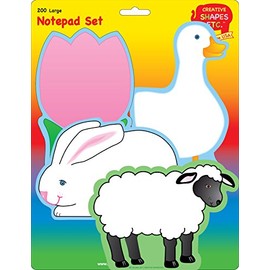 SHAPES ETC. Easter Large Notepad Set- Inspired Classroom/School Crafts Projects, Spring/Easter Decorations, and Kids Crafts Projects.