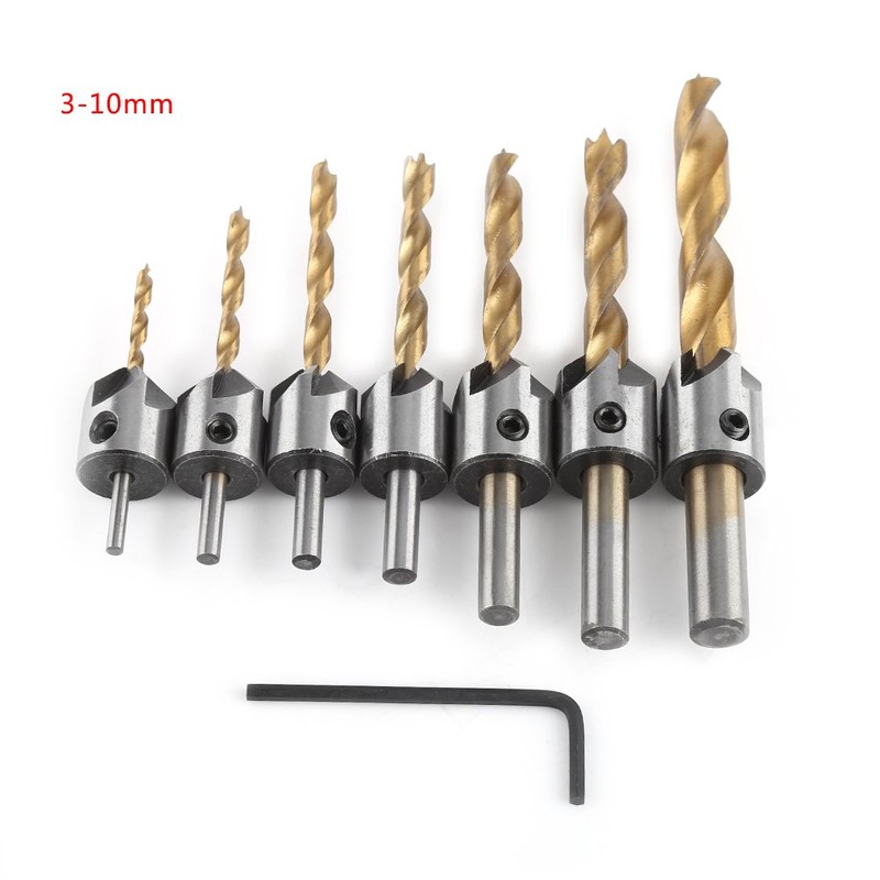 Countersink Drill Bit Set, Akozon Wood Countersink Drill Bit Steel