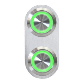 AutoLöc Power Accessories Oval Billet Aluminum 12V Momentary Push Button Switch Green or Blue LED Light