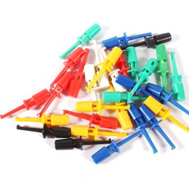 DIANN 30pcs Test Hooks Clips Single Hook Clip Colorful Spring Hook Test Grabber Probe for Electronic Testing Multimeter Wire Lead