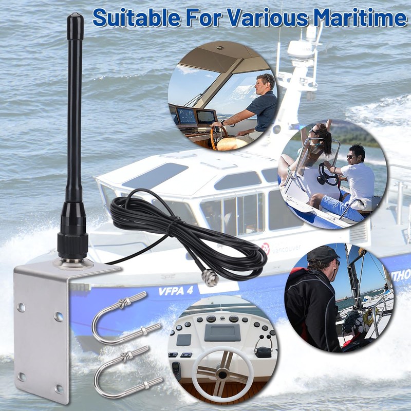 Arridioter VHF Marine Radio Antenna 156-163MHz Waterproof Boat Antenna with
