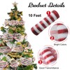 JKJG Christmas Tree Ribbon, Christmas Mesh Ribbon Wired Ribbon Christmas