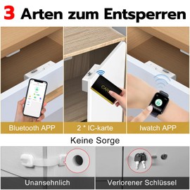 Smart Drawer Lock, Anweller Electronic Cabinet Lock, Furniture Lock with App, NFC Lock, Letterbox Lock, Child Safety Cabinet for Cupboard, Drawer, Box, Lockers, etc.