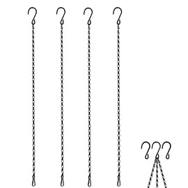 Set of 4 Hanging Basket Chains with Hooks, 90 cm Hanging Basket Chains, Flower Pot Chains, Hanging Basket Chains, Metal Chain for Flower Pots, Bird Feeders, Bird Baths, Planters, Lanterns, Billboard