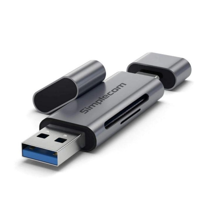 Simplecom CR402 SuperSpeed USB-C and USB-A SD/MicroSD Card Reader USB