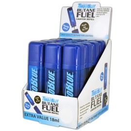 Turbo Blue 18 ml Butane Fuel Refill for Torch Lighters (Display of 12)