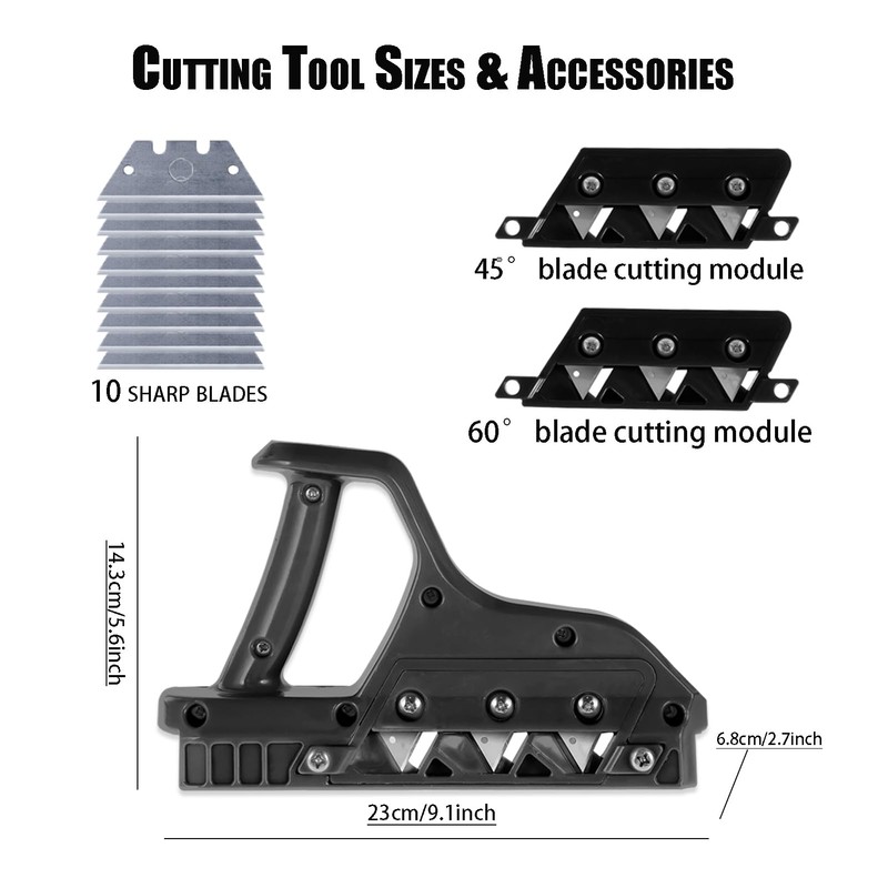 Drywall Chamfer Tools,Plasterboard Edger Fast Cutter,Precise 45° 60° Gypsum Board