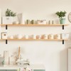 AnanJing 4 Pack Heavy Duty Floating Shelf Brackets, Black Metal