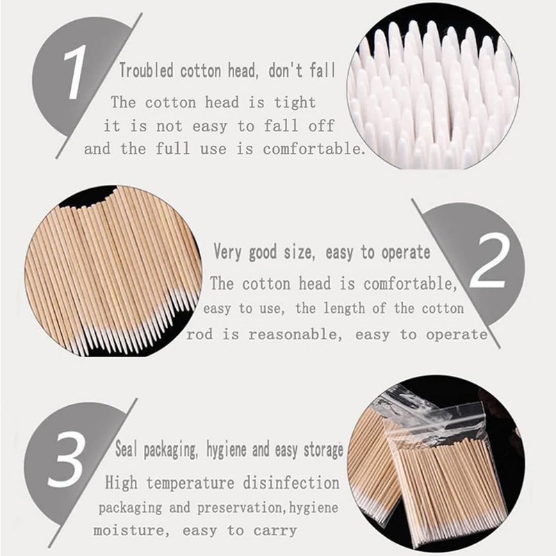QEQSHQO Pack of 600 Microbrush Cleaning Sticks Cotton Buds for