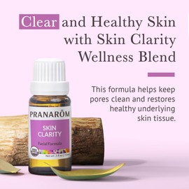 Pranarom - Skin Clarity Essential Oil Blend (15ml) - Lavender, Tea Tree, Thyme, Rosemary, Niaouli, & German Chamomile - 100% Pure Essential Oil for Skincare | USDA and ECOCERT Certified Organic