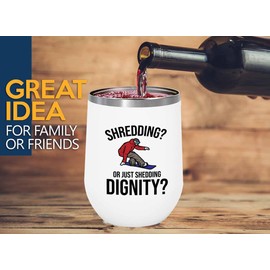 Luxe Gifting Snowboarding White Edition Wine Tumbler 12oz - Shredding - Ski Snowboard Goggles Snowboarder Skiing Snowboarding Gift Skiers Hiking Mountain