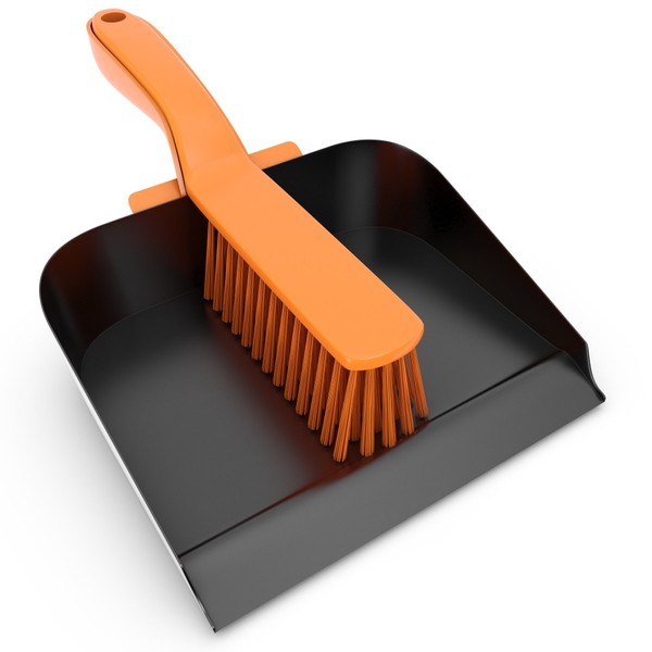 Workforce NEW HEAVY DUTY METAL DUSTPAN AND BRUSH STRONG STEEL