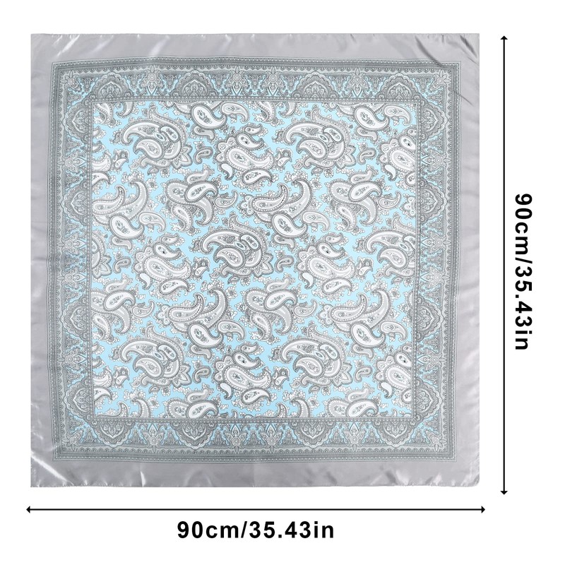 AWAYTR 35” Large Square Satin Head Scarf - Silk Hair