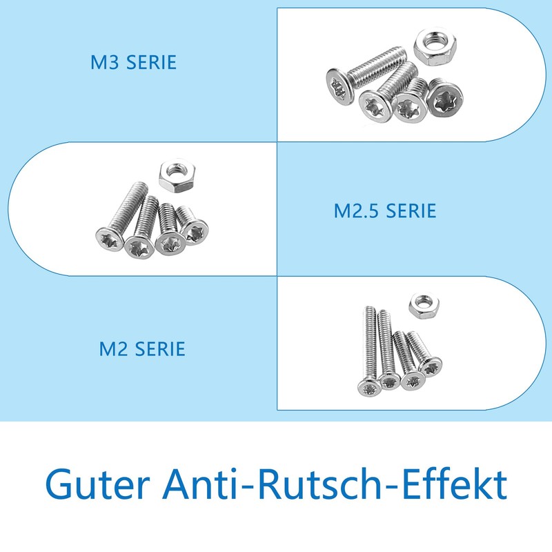 M2 M2.5 M3 Bolts and Nuts Set, 880 Pcs Metric