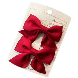 GFun Hair Ornament, Ribbon, Small, Red, Set of 2, Clips, Hair Accessories, Barrettes, Hakama, Graduation Ceremonies, Weddings, Recitals, Yukata, Clothes
