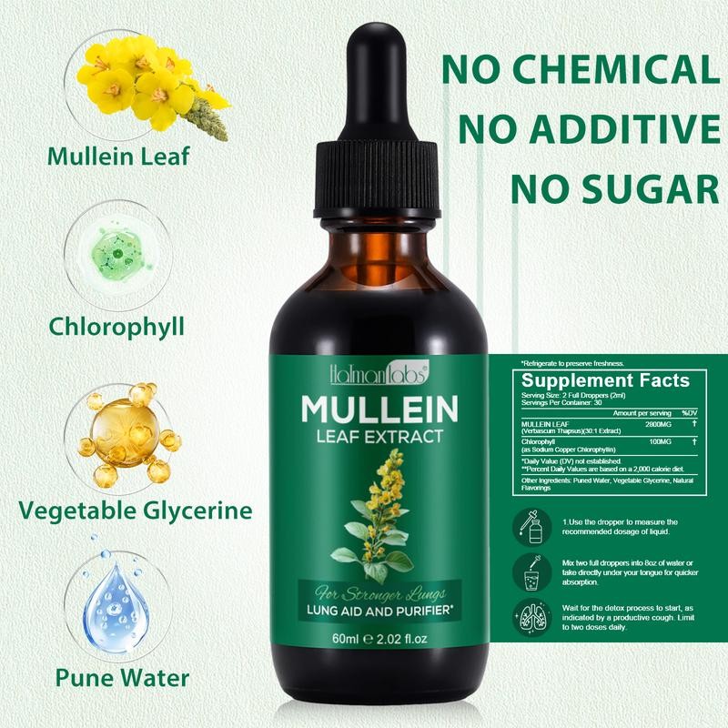 Hatmanlabs Mullein Leaf Extract Drops Mullein Leaf Extract for Lung